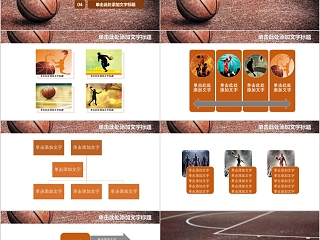 棕色篮球训练营招生社团竞技比赛事NBA课件PPT模板