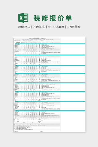 第十二套家装150平方大户型装修预算下载