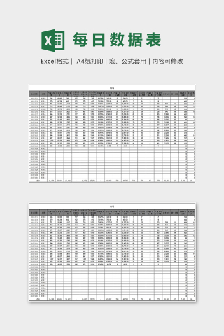 店铺经营明细月份每日数据表excel模板下载