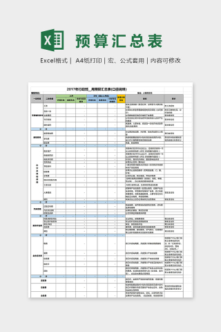 公司行政费用预算表excel模板下载