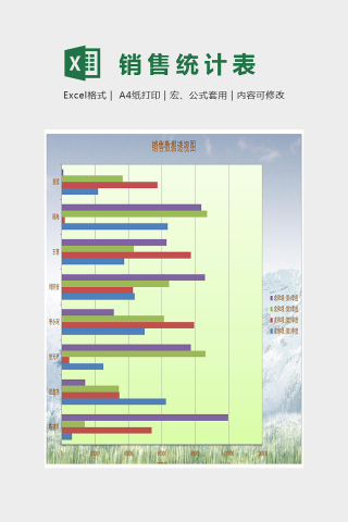 色彩精美销售数据分析Excel下载