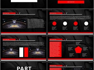 黑色篮球ppt体育运动社团竞技比赛事