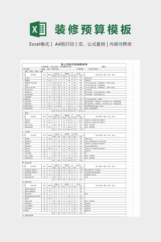 安定东菀装修预算图表下载