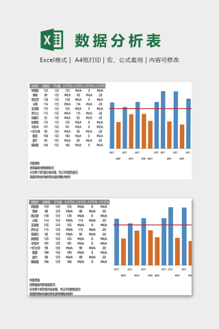 数据统计分析详细精美模版