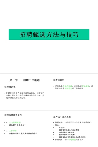 招聘甄选方法与技巧ppt