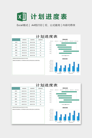 個人生活安排計劃進度表excel模板