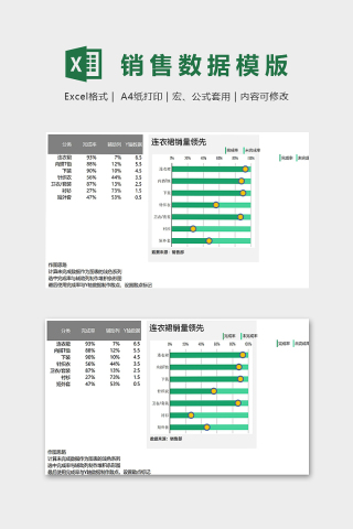 服装销售数据精美模版下载