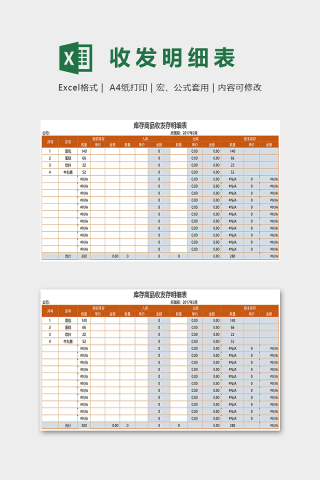 库存商品收发存明细表下载