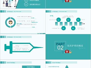 卡通简约大气医疗优质护理服务PPT模板