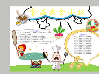 食品安全小报简约大方手抄报