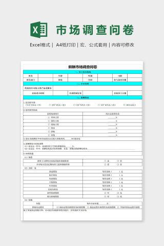 实用薪酬市场调查问卷模版下载