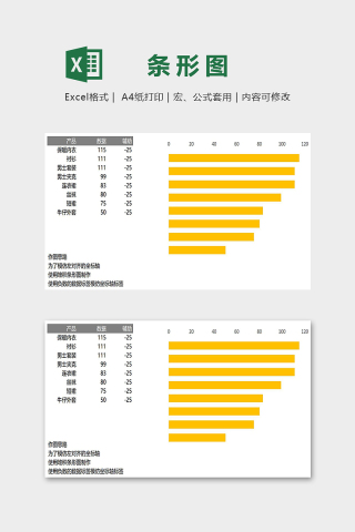 数据可视化坐标轴左对齐条形图excel模板下载