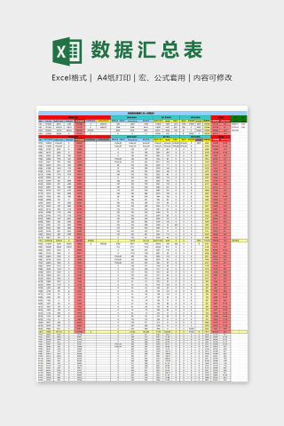 年度运营部销售数据汇总表excel模板下载