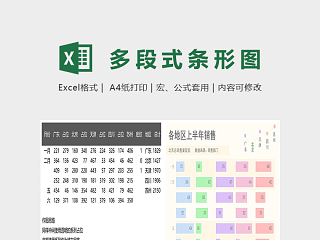 数据可视化多段式条形图excel模板