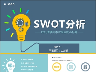 黄色简约SWOT分析优劣势商务报告PPT模板