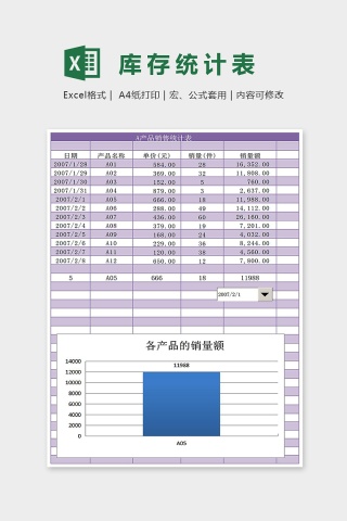 库存制作库存统计表Excel下载