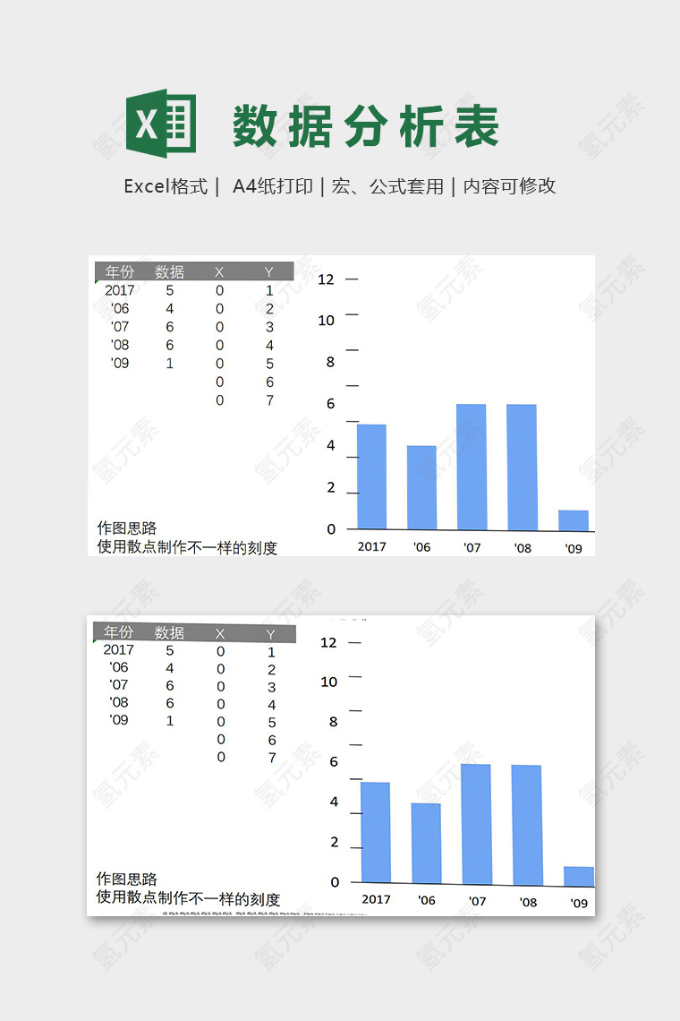 简约清晰数据分析模版