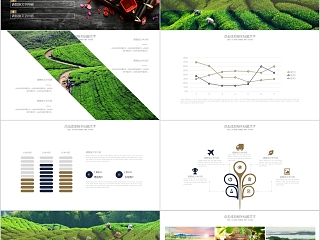  中国风茶韵背景商务工作汇报通用PPT