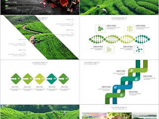 绿色简约茶道文化中国风PPT模板