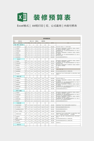 108平米详细家庭装修报价单下载