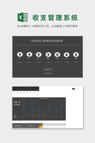 公司财务收支管理系统周报表excel模板下载