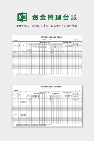 部门预算单位非税收入资金管理台账excel模板下载