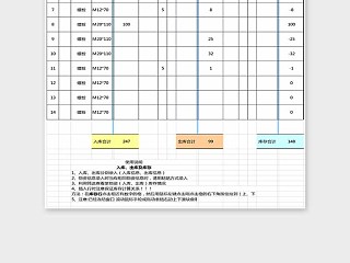 色彩大方精美仓库台账表Excel