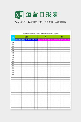 高端精美运营日报表excel模板下载