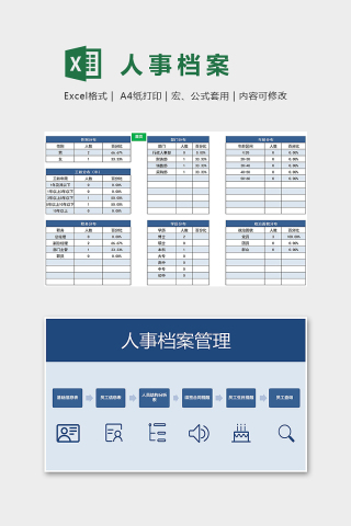 专业高端公司人事档案excel模板下载