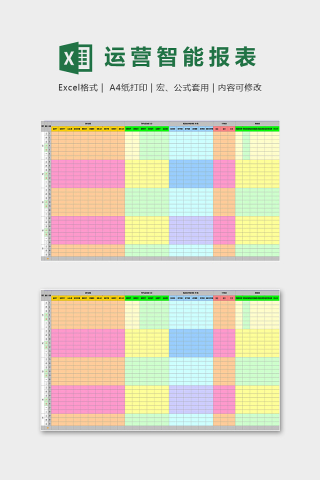 天猫店铺运营智能报表excel模板下载