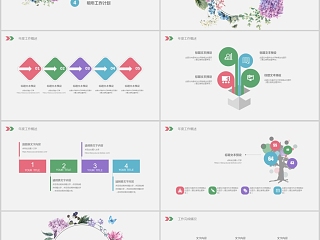 清新花卉工作总结PPT模版