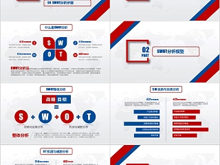 实用企业个人商业会议演讲SWOT分析案例优劣势商务报告PPT模板