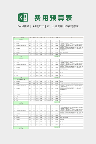 办公室室内装修预算报价表模版