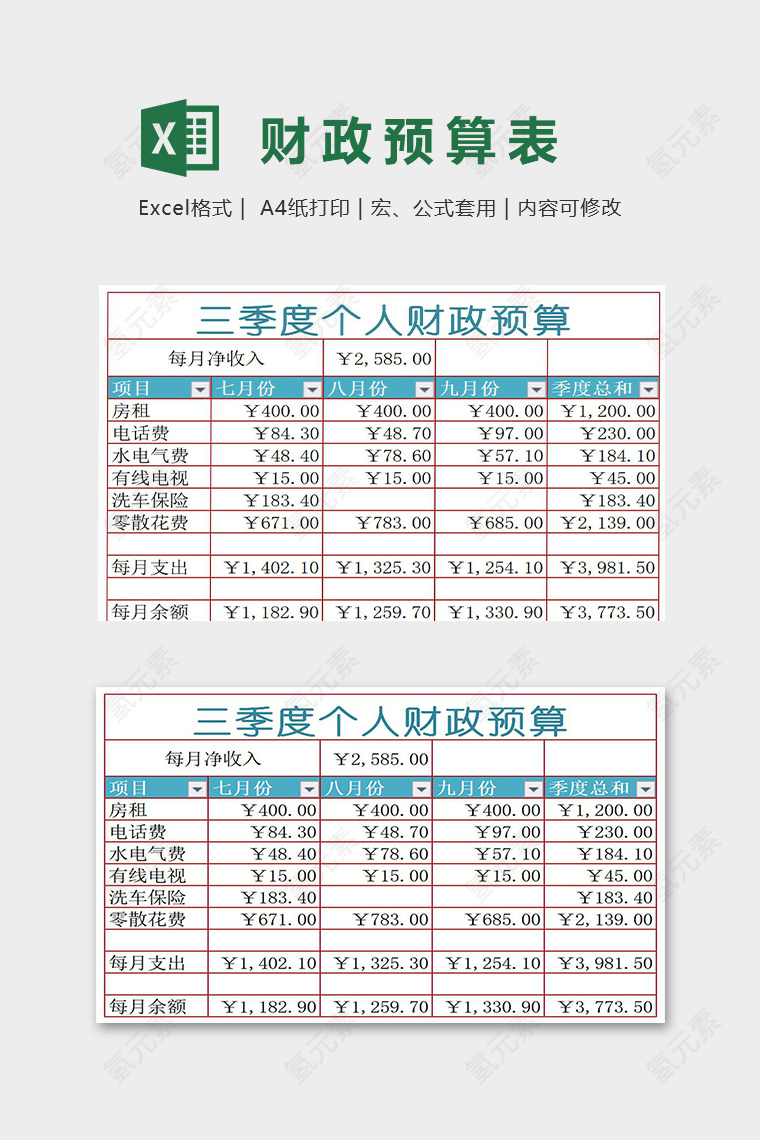 个人财政预算