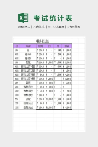 科目汇总表下载