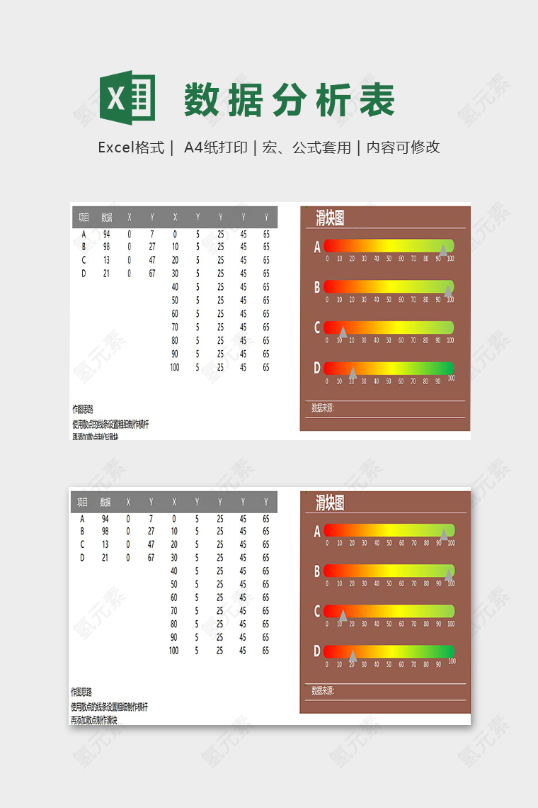 数据精美统计分析模版