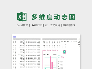 数据可视化图表多维度动态图excel模板