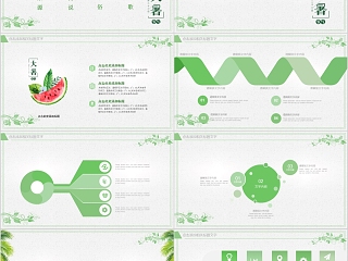 大暑清新中国风二十四节气之大暑教育类PPT模板