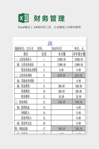 专业高端公司财务管理函数超链接系统excel模板下载