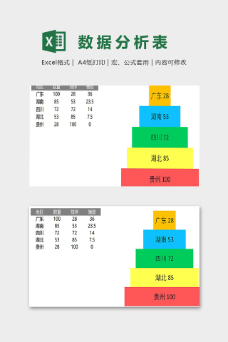 地区销量数据分析精美模版下载