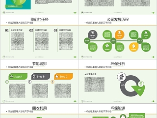 绿色新能源ppt模板 简约清新风新能源介绍ppt