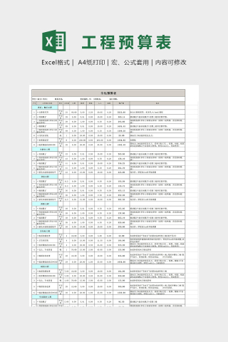 75平方米家庭装修预算表下载