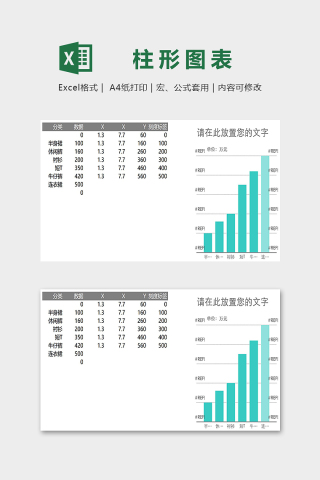 商店服装销售数据双坐标轴柱形图excel模板下载