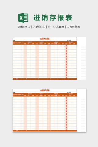 仓库进销存货日报表模版