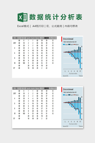 高端年份数据统计分析精美图表下载