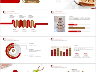 点心糕点PPT模板美食中餐饮PPT模板 
