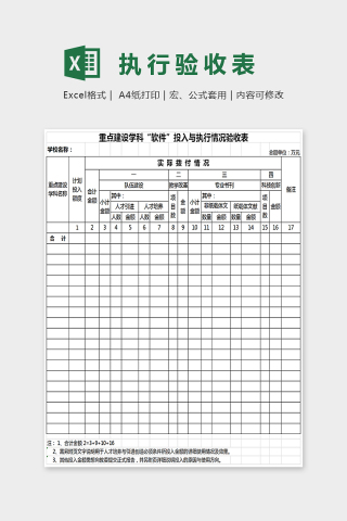 简单精美执行验收麦Excel下载