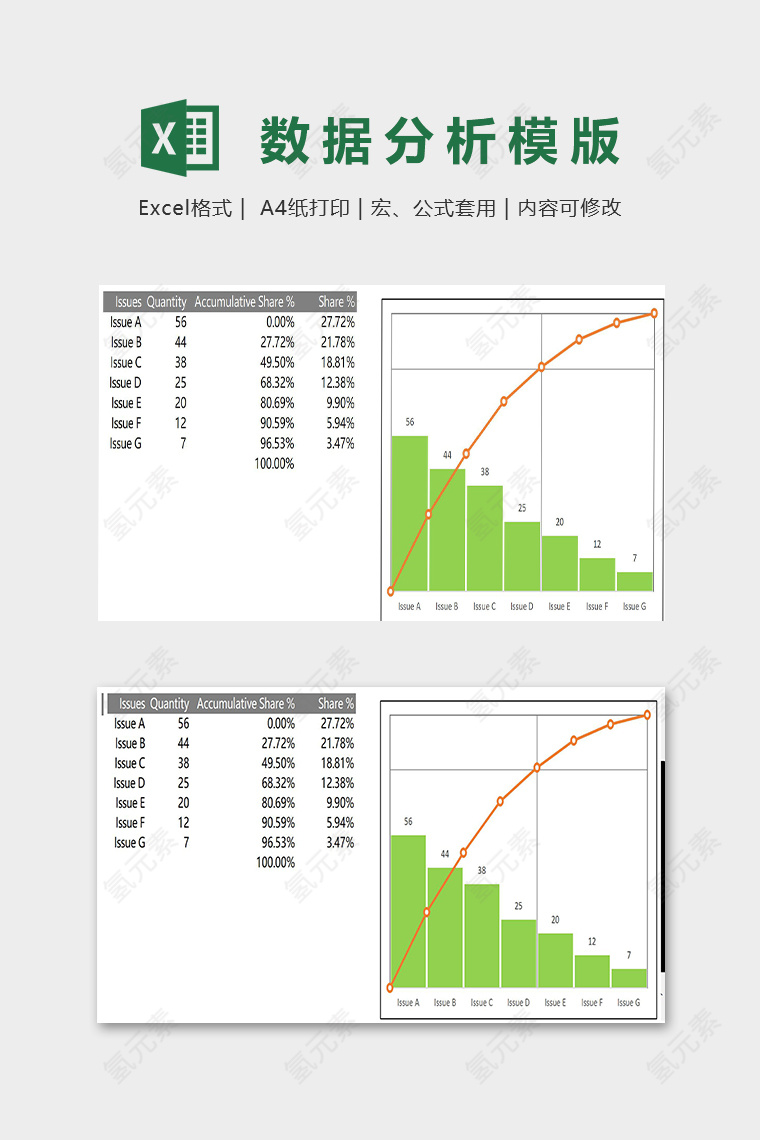 销售数据统计精美模版