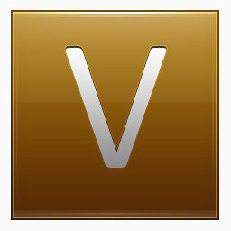 字母V黄金图标