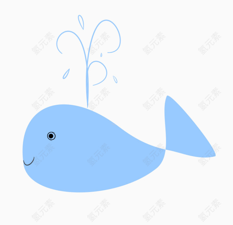 浅蓝色的喷水的鱼